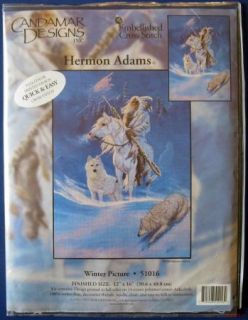 Hermon Adams Winter Picture Embellished Cross Stitch Kit VTNS Indian
