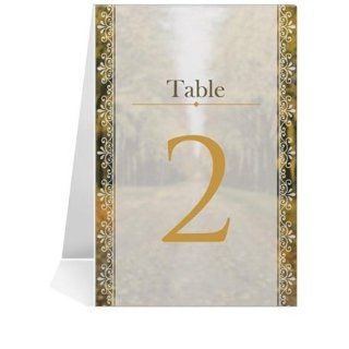 Wedding Table Number Cards   Autumn Gold Horizon #1 Thru