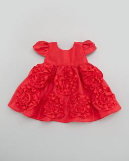 Z0U3A Halabaloo Taffeta Ruffle Flower Dress, Sizes 12 24 Months