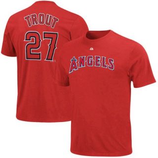  Los Angeles Angels Youth Red Jersey Name and Number T Shirt Clothing