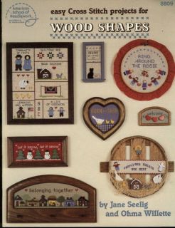  SCHOOL OF NEEDLEWORK AMISH EASY CROSS STITCH PROJECTS FOR WOOD SHAPES