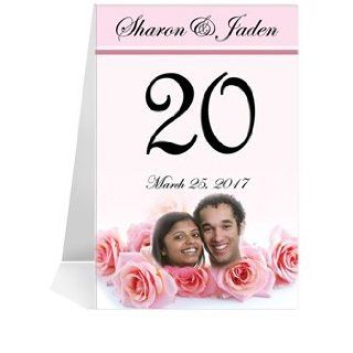 Photo Table Number Cards   Pink Passion Roses #1 Thru #25
