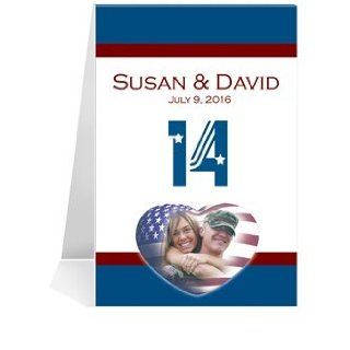 Photo Table Number Cards   Patriotic Heart #1 Thru #31