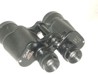 Vtg Hialeah 7 x 50 Field 7 1 Degrees No 63102 Black Binoculars w Brown