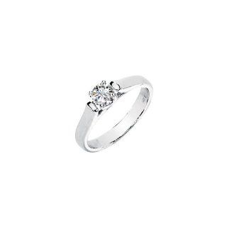 14K White Gold 8mm 2 Ct Cd Moissanite Solitaire Engagement Ring Size 7