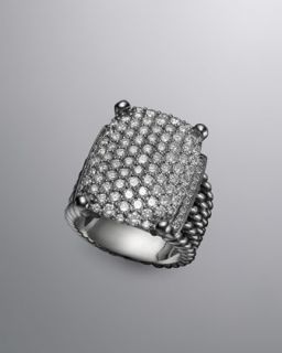 David Yurman Wheaton Ring, Pave Diamond, 20x15mm   