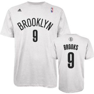  Brooks White Name and Number Brooklyn Nets T Shirt