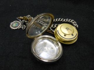 Vintage WW Goldstraw Hanley Leek Silver Key Wind Pocket Watch with Key