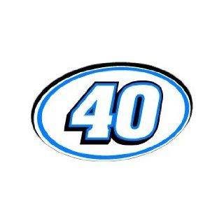 40 Number Jersey Nascar Racing   Blue   Window Bumper Sticker  