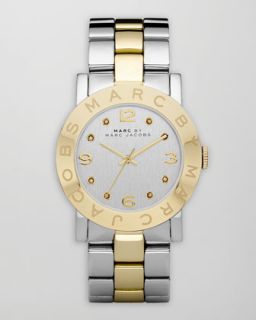Y1DTP MARC by Marc Jacobs Amy Two Tone Watch, Stainless Steel/Yellow