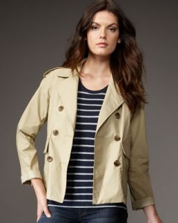 Vince Waxed Cropped Trench Coat   