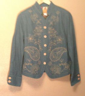 Ruby Road size 6 embroidered beautiful denim jacket Truly beautiful