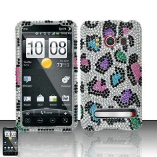 HTC Evo 4G Colorful Leopard Full Diamond Bling Hard Case