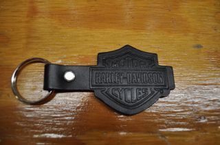 Harley Davidson Key Fob Embossed Bar and Shield 4 Long Black New Made