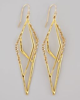 Y1H1V Alexis Bittar Gold Plated Pave Kite Earrings