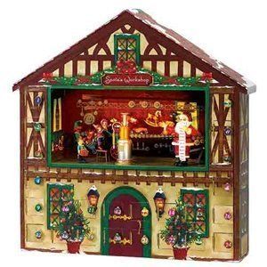 Christmas Animated Advent House Calendar Music Box w 25 Holiday Songs