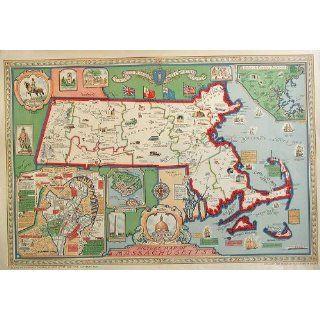 Picture Map of Massachusetts Mapmaker Harold Haven