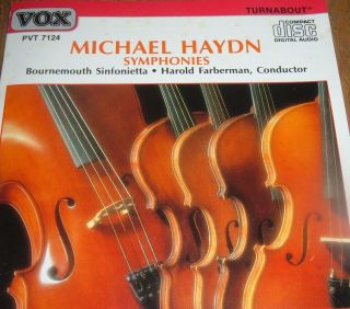 Michael Haydn Symphonies 30 22 41 CD Harold Farberman Bournemouth