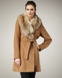 Dale Dressin Fur Trim Wool Coat   