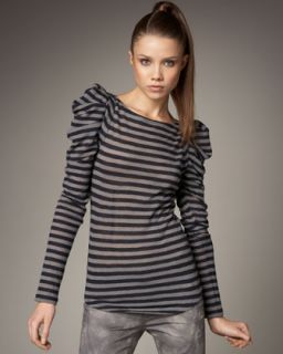 Bird by Juicy Couture Striped Puff Sleeve Tee   