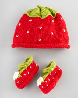 art walk strawberry hat and bootie set $ 42
