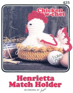 Henrietta Match Holder Annies Chicken Crow Chet Crochet Pattern New