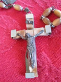 Vintage LOURDES FRANCE Holy Water Vial CATHOLIC ROSARY BEADS #9