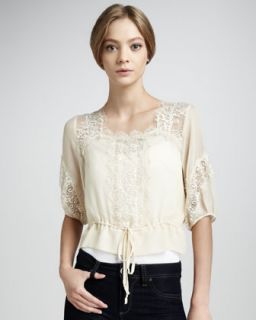 Johnny Was Collection Dana Lace Strip Top   