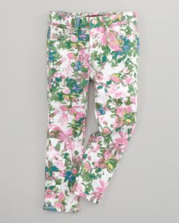 49V4 7 For All Mankind The Skinny Kauai Floral Print Jeans