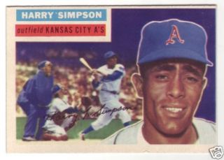 1956 Topps 239 Harry Simpson Athletics EX MT