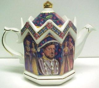 SADLER KING HENRY VIII AND HIS 6 WIVES TEAPOT ENGLAND QUEENS AND KINGS