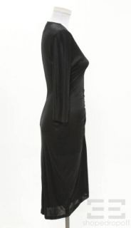 Helene Zubeldia Black Jersey V Neck Dress Size Small