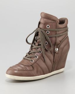 Ash Quilted Leather Wedge Sneaker   