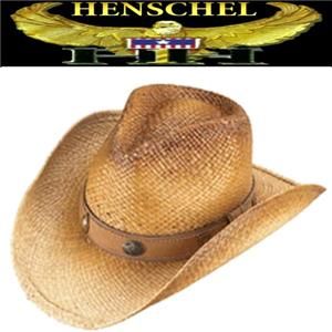 New Henschel Hats Weekend Walker Burnished Raffia Straw Cowboy Western