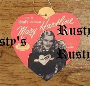 1950 s ideal mary hartline doll wrist hang tag