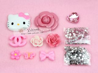 DIY Hello Kitty Resin Cabochon Mobile Phone Shell iPhone Deco Den Kit