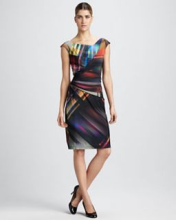 Kay Unger New York Sleeveless Striped Dress   