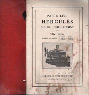Hercules JX Books Parts List Engine Power Unit Operations