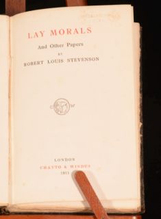1896 1911 4VOL Works of Robert Louis Stevenson Lay Morals Weir of