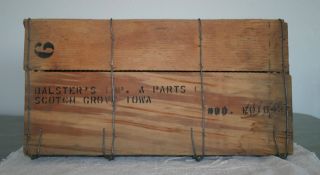 Vintage Antique Wood Advertising Crate Box R. Herschel Mfg Peoria Ill