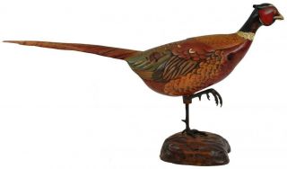  Pheasant Game Bird Hand Carved Early Tom Taber Hersey Kyle Jr