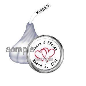 Wedding Stickers Labels Bottom of Hershey Kisses 240