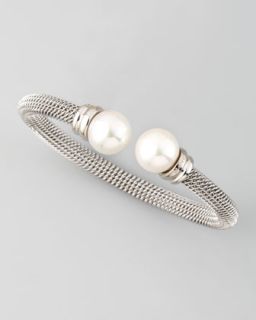  available in silver $ 85 00 majorica white pearl cap bangle silver
