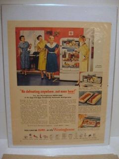 Vintage 1950 Westinghouse Refrigerator Home Appliance Magazine Ad