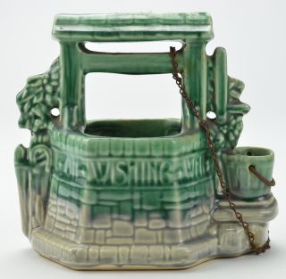  Art Pottery Wishing Well Planter Vintage Collectible Home Decor Accent
