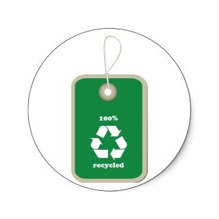 100% Recycled Tag Round Stickers 