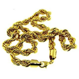 Rope Chain Necklace   24 k Gold Plated   Mens   8mm