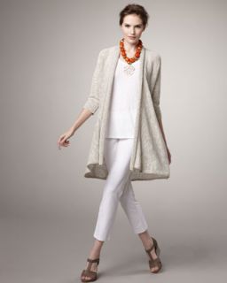 Eileen Fisher Sheer Crepe Cardigan, Sequined Knit Tank & Silk