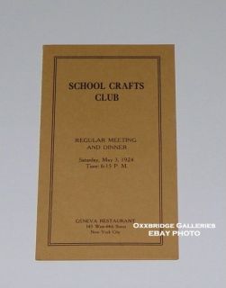 John Mulholland Magic Program School Crafts Club 1924