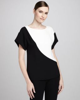 lafayette 148 new york nadia colorblock top available in black clou $